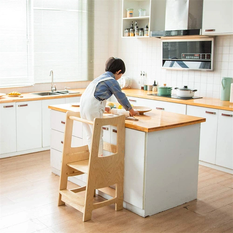 Child Folding Step Stool Standing Tower Kids Kitchen Step Stools