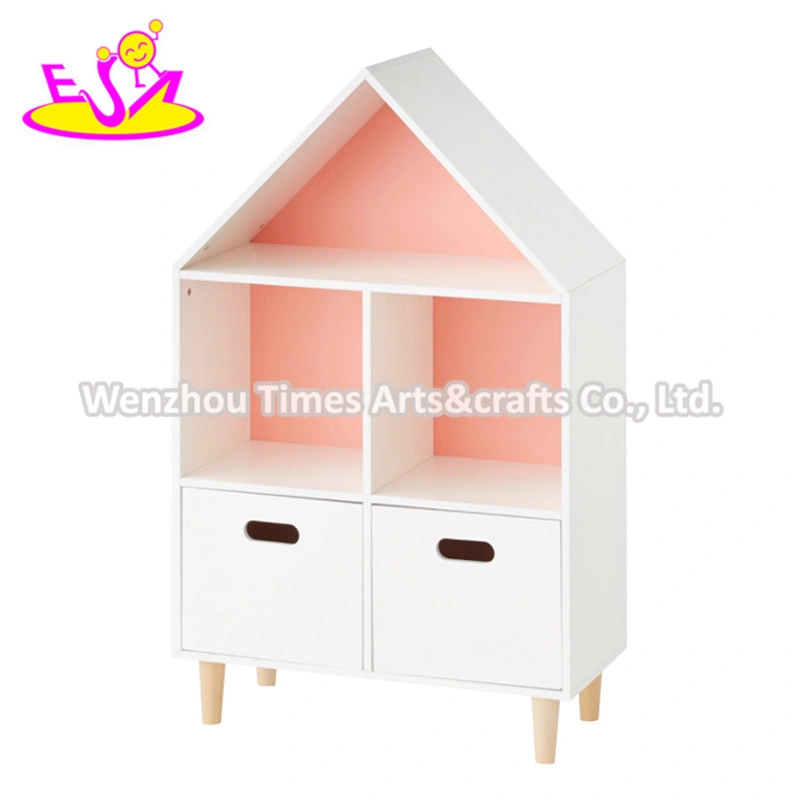 2020 Hot Sale White Wooden Kids Book Shelves with Customize W08c300