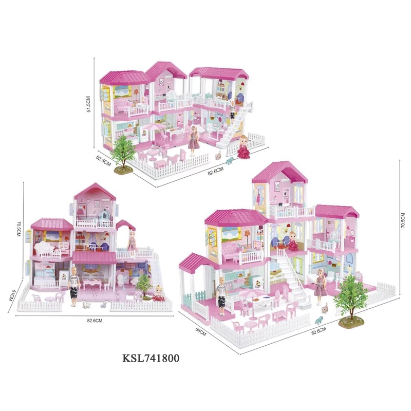 Wholesale Pretend Play Simulation Princess Villa DIY Doll House Toys with Furniture Girls Dream Dollhouse Educational Set Luxurious Doll House Toy