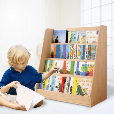 Étagère de bibliothèque en bois de meubles pour enfants pour faciliter l'organisation et le stockage de l'étagère en bois pour enfants