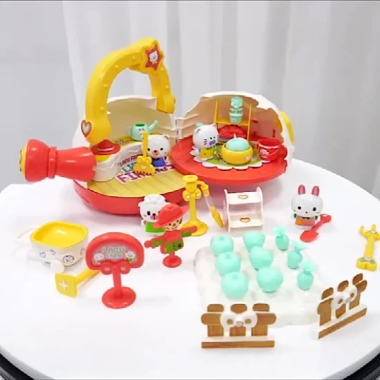 Petit jardin enfants jeu de rôle jouet déformation scène famille série drôle semblant jouer maison avec de riches accessoires enfants maison de poupée jouet