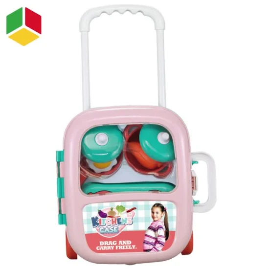 Qstoys 3 en 1 sac d'école éducatif stockage Mini jouet de cuisine faire semblant de jouer en plastique ustensiles de cuisine jouet de cuisine