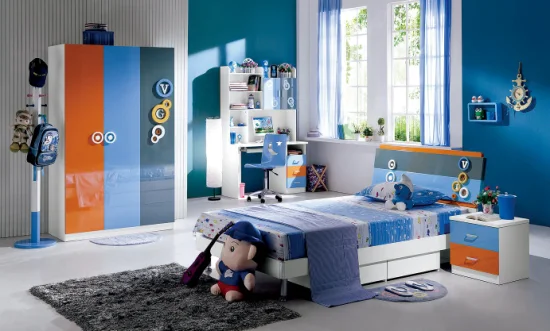 Commerce de gros de lit simple pour enfants Kid's Room Home Meubles de chambre à coucher modernes en bois pour enfants