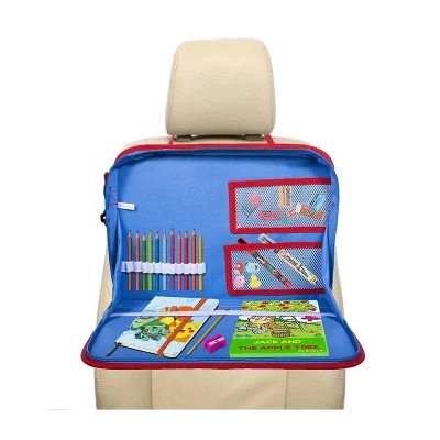 Plateau de voyage pour siège auto pour enfants, support arrière pour iPad ou tablette, sac de transport avec organisateur de rangement