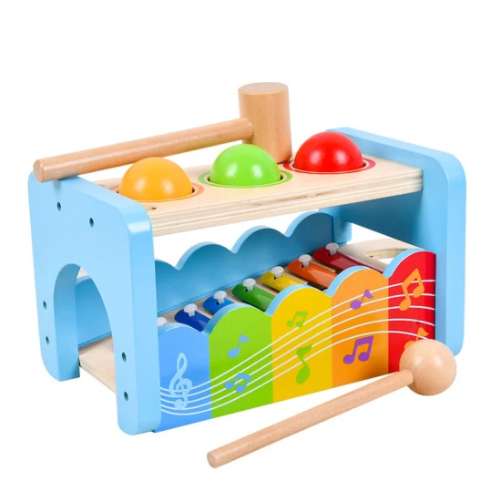 Xylophone en bois infantile Musical pour bébé jouets éducatifs Montessori bébé multifonctionnel 2 en 1 instrument de musique jouet